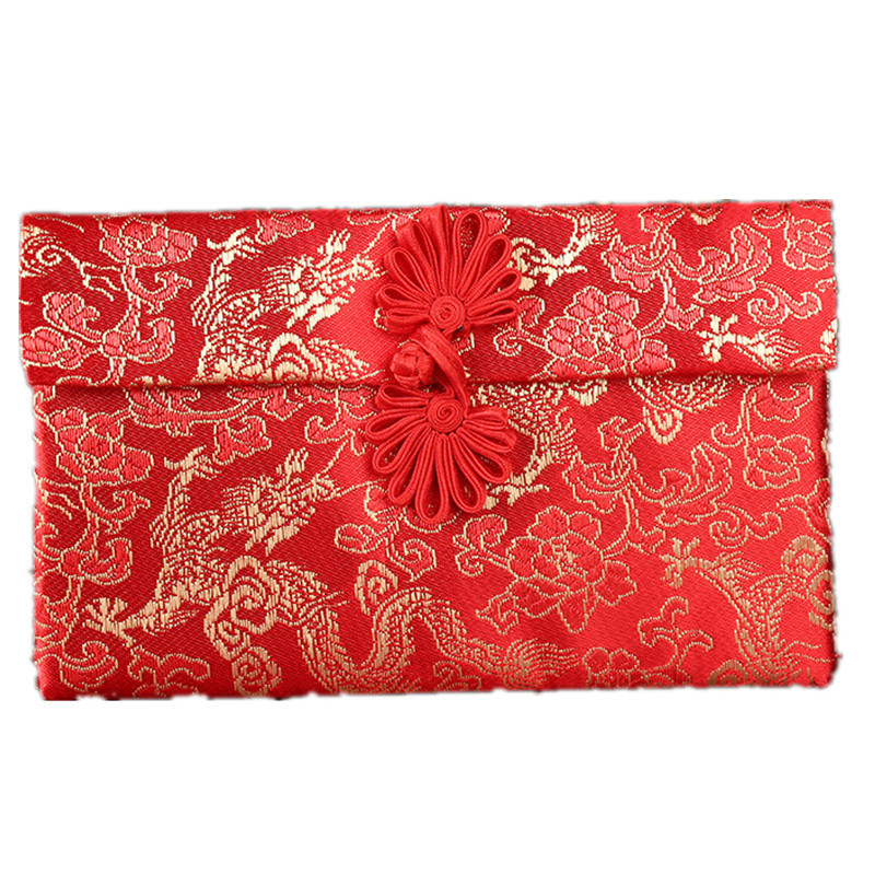 Wedding Supplies Wholesale Fabric Red Envelop Containing 10,000 Yuan Creative Spring Festival Foreign Currency New Year Gift Gift Envelope High-End Brocade Cloth Red Envelope