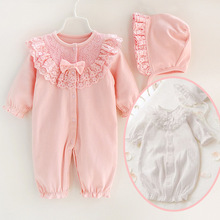 跨境专供婴儿衣服女宝宝爬服 春秋长袖连体衣 0-12个月婴幼儿服饰