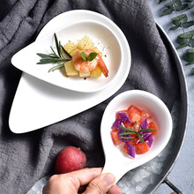 日式和风白色陶瓷碗寿司小吃零食酱油调味碟陶瓷碗碟盘餐具可制
