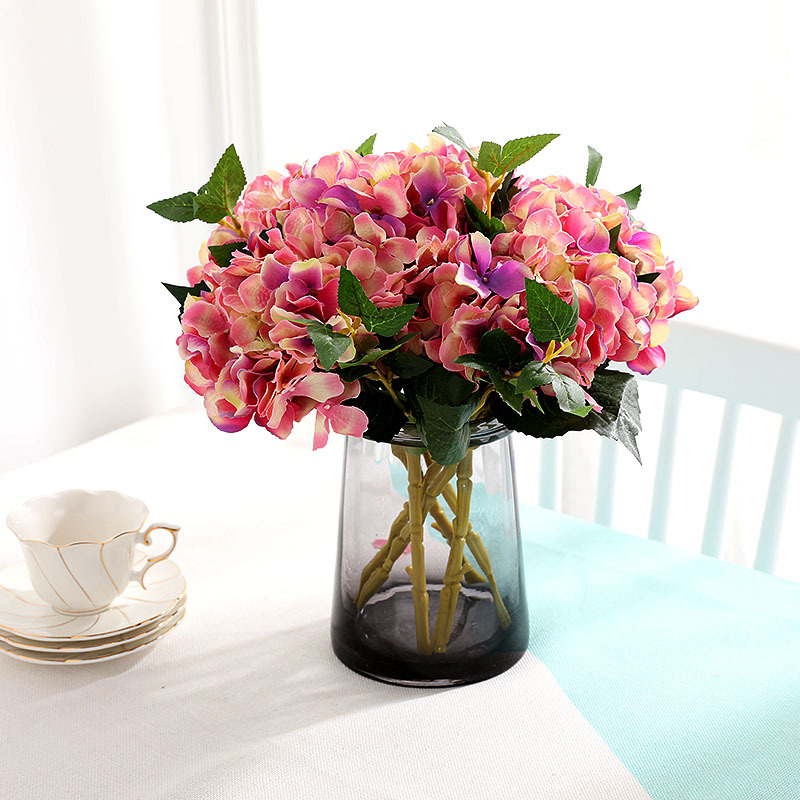 Simulated Pincushion Artificial Flower Fake Flower for Wedding California Hydrangea Wedding Ceremony Layout High-End Artificial Flower Wholesale