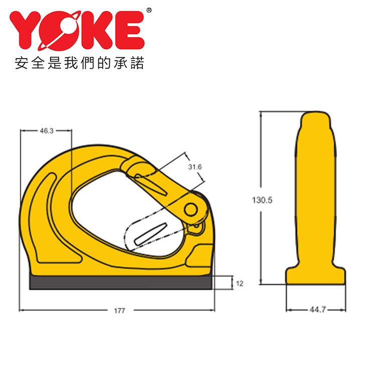 台湾YOKE安全焊接钩吊钩8-083起重吊点8-081焊接型吊耳VRS吊环