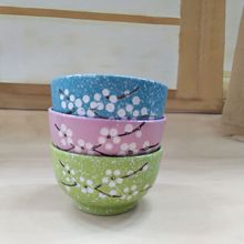 日式手绘雪花釉陶瓷碗彩瓷碗 创意釉下彩 厨房餐具米饭碗