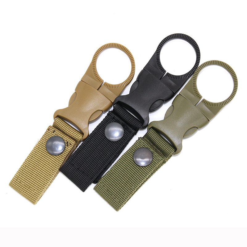 Outdoor Water Bottle Buckle Beverage Bottle Mineral Water Bottle Ribbon Tactical Hanging Buckle Factory Direct Sales Wholesale Delivery in Stock Direct Selling
