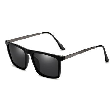 时尚男士太阳镜新款方框偏光太阳镜金属司机镜男女同款太阳眼镜