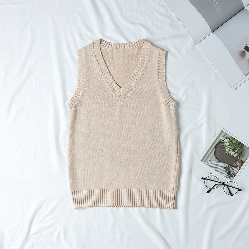 Knitting Factory in Stock Wholesale Jk Uniform Vest to Undertake Tmall Taobao Large and Small Orders Women Clothes