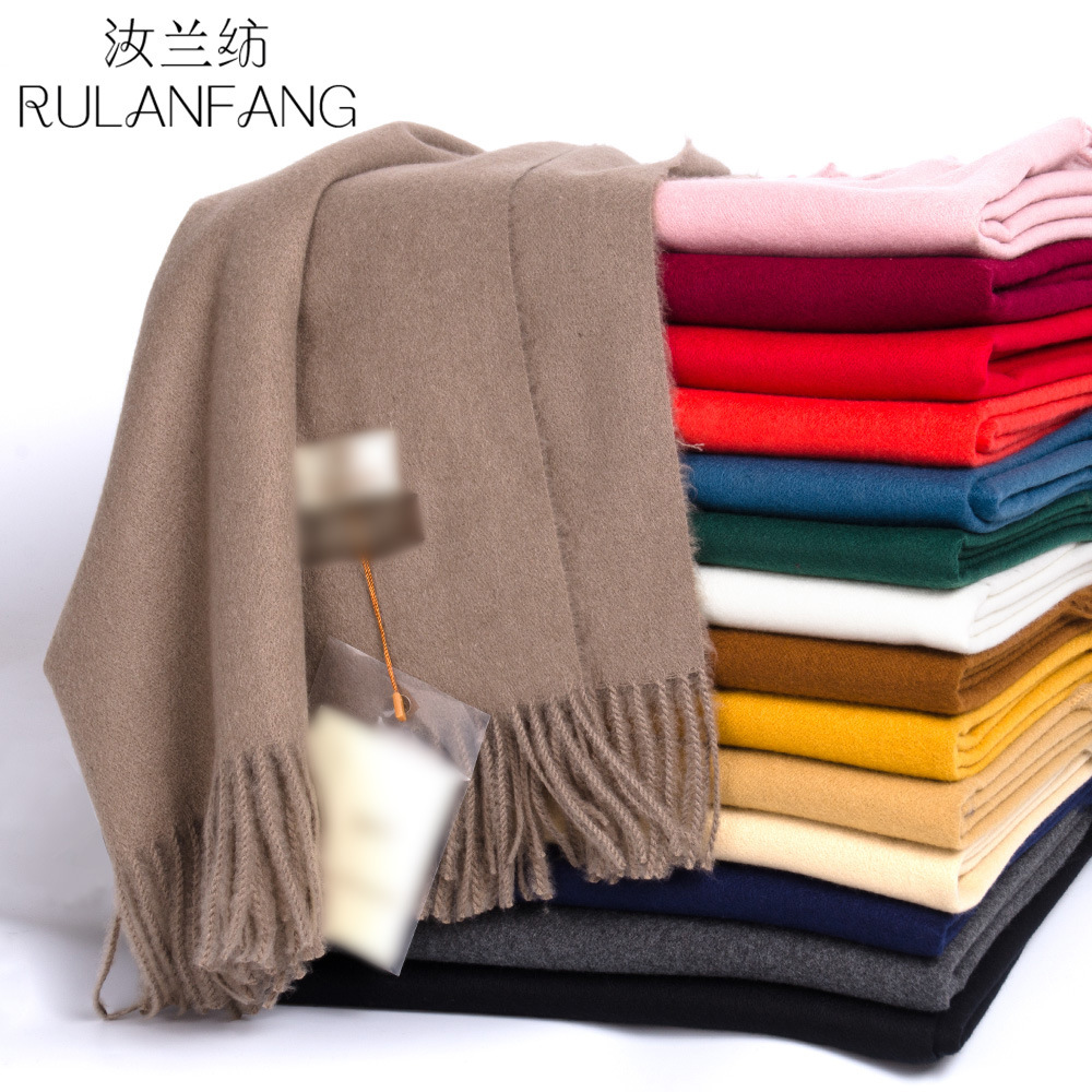 scarf solid color artificial cashmere scarf wholesale cloak warm tassel shawl
