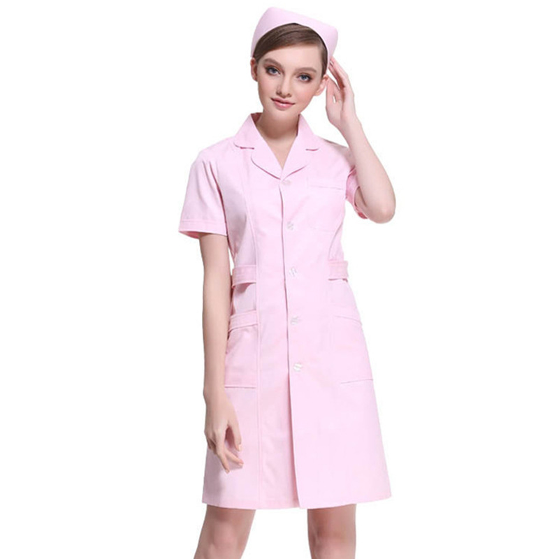 Factory Customized Anti-Static Hospital Uniform Doctor Nurse Slim-Fit Long-Sleeved Suit Collar White Gown Overalls