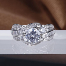 亚马逊夸张 跨境爆款配饰 时尚欧美锆石指环水晶 情侣戒指