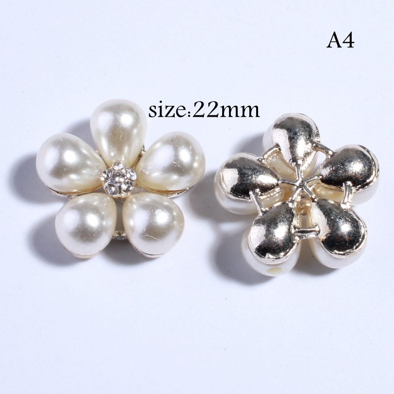 Foreign Trade Hot Selling Handmade Diy Hair Accessories Pearl Flower Disk Drill Buckle Delicate Rhinestone Alloy Drill Buckle Ornament Material