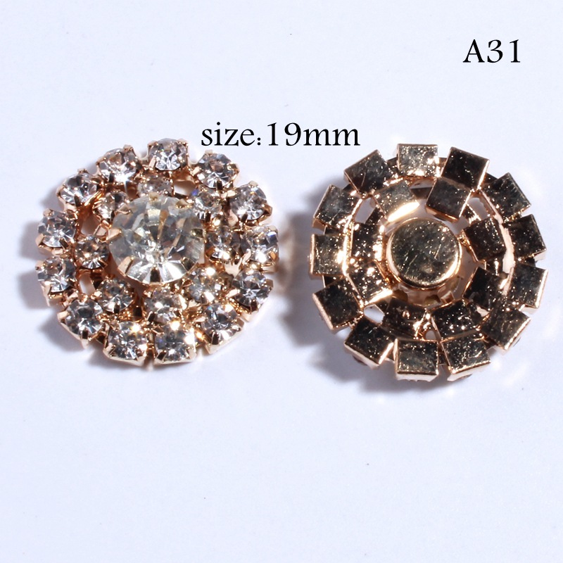 Foreign Trade Hot Selling Handmade Diy Hair Accessories Pearl Flower Disk Drill Buckle Delicate Rhinestone Alloy Drill Buckle Ornament Material