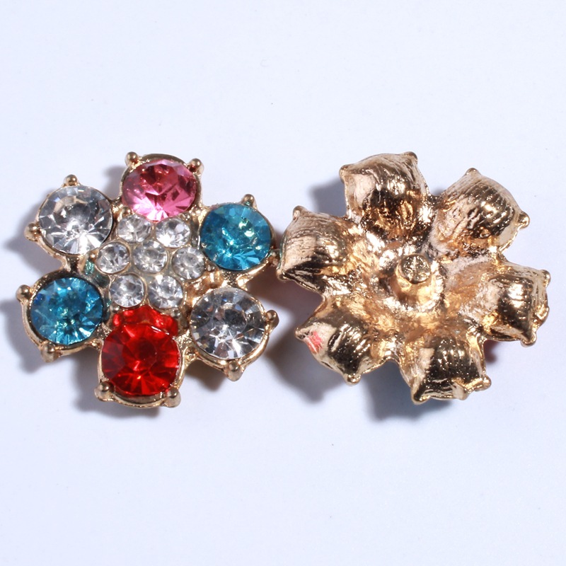Foreign Trade Hot Selling Handmade Diy Hair Accessories Pearl Flower Disk Drill Buckle Delicate Rhinestone Alloy Drill Buckle Ornament Material