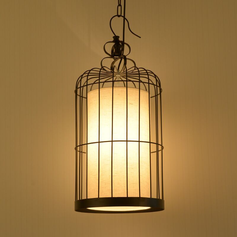 新中式鸟笼吊灯创意个性铁艺鸟笼灯仿古阳台酒店会所过道餐厅灯具