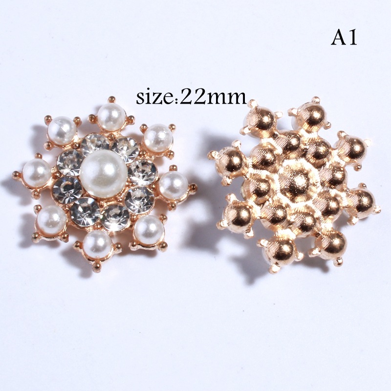 Foreign Trade Hot Selling Handmade Diy Hair Accessories Pearl Flower Disk Drill Buckle Delicate Rhinestone Alloy Drill Buckle Ornament Material