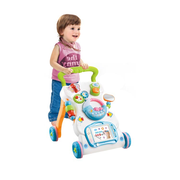 Baby Walker Baby Carriage Music Walker Adjustable Speed Anti-Rollover Baby's Stroller Toy