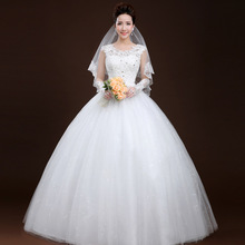 一字肩婚纱礼服2024新款韩版大码齐地绑带显瘦新娘复古简约婚纱