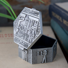 金属创意复古首饰盒埃及风格珠宝盒精美小号饰品收纳盒一件代发