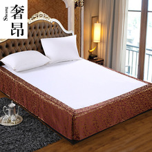 宾馆床上用品现代简约单件床裙酒店白色床罩床护套席梦思床笠床群