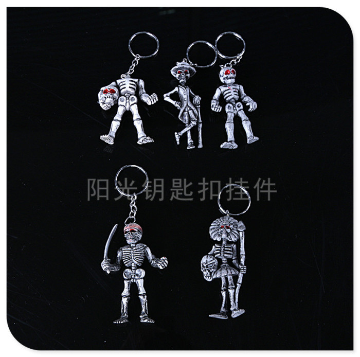 Popular One Piece Theater Version Skull Toys Doll Doll Skull Skateboard Key Chain Factory Direct Sales