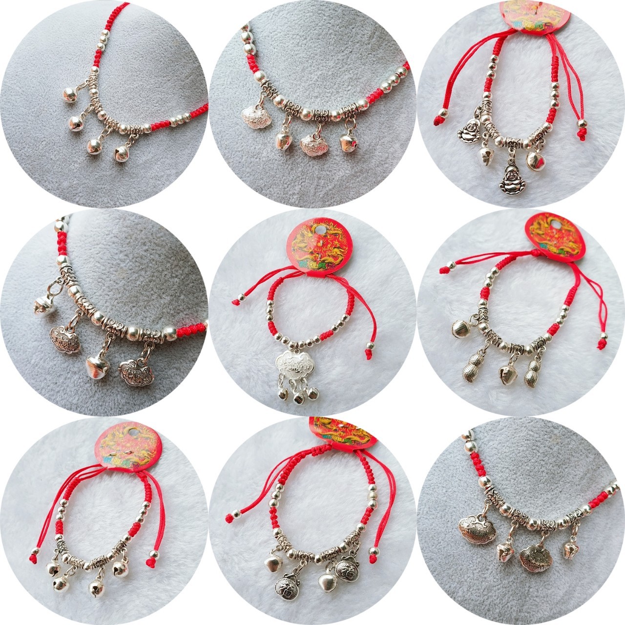 Stall Supply Hot Sale Hand-Woven Bracelet Red Rope Bell Bracelet Ethnic Style Bracelet Anklet Wholesale Free Shipping