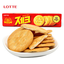 韩国进口LOTTE乐天小杰克咸味饼干100g独立包装办公室休闲小零食