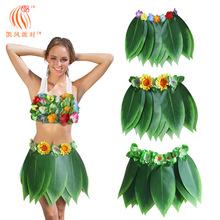 凯凤派对夏威夷儿童成人仿真叶草裙树叶裙沙滩节日派对装饰裙表演