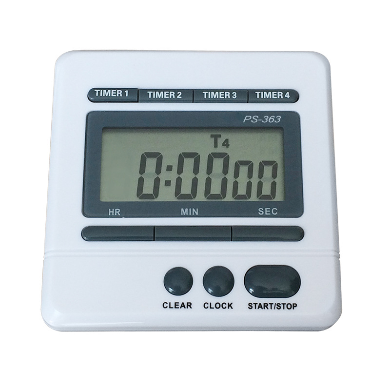 Day Card PS-363 Four Groups Countdown Timer Electronic Timing Reminder Multi-Function Kitchen Timer Clock