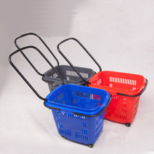 厂家批发商场便利店购物塑料手提篮平底网眼购物篮超市塑料手提篮