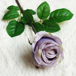 单枝古典贵妃玫瑰 家居装饰手工仿真花 绢布材质仿真花特卖