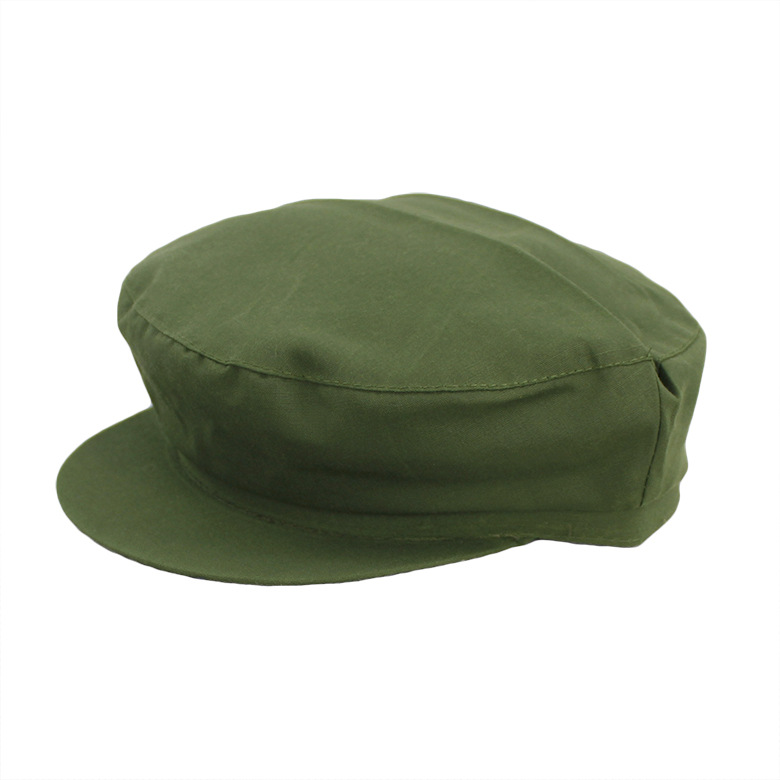 老式红军帽子红卫兵五角星绿色的确良布红星69式成人帽
