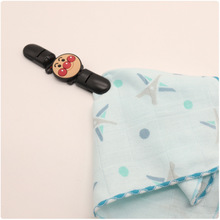 婴幼儿可调节口水巾夹卡通防掉链夹幼儿园宝宝饭兜手绢小手帕夹