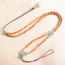 高档橄榄核米珠珠链可调节吊坠绳子蜜蜡玉石小挂件常用挂绳批发