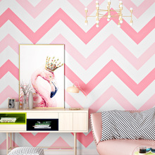 北欧风格壁纸 ins电视背景墙粉色儿童房间女卧室客厅现代简约墙纸