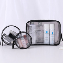跨境专供便携旅行收纳包三件套 防水透明pvc化妆包现货简约化妆袋