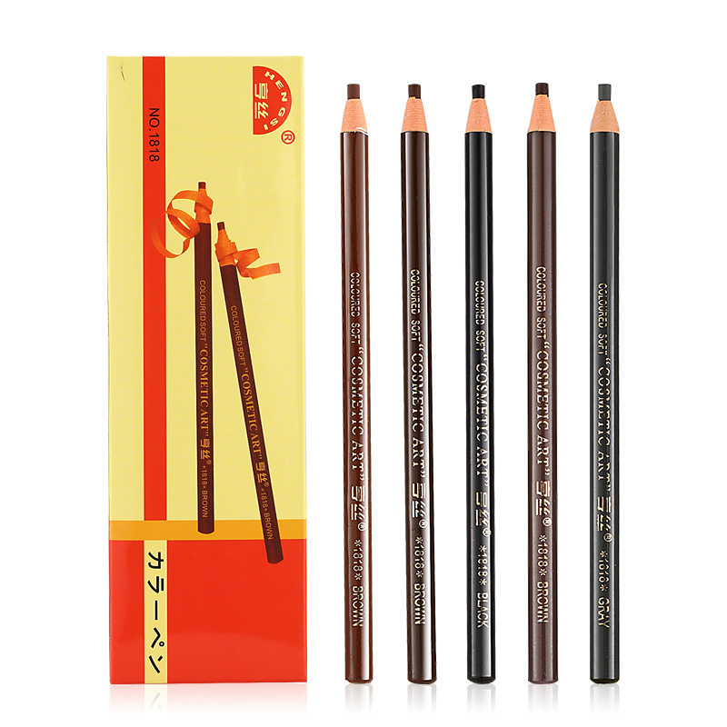 Hengsi 1818 Line Drawing Eyebrow Pencil Tear-Type Waterproof Sweat-Proof Cosmetic Brush Thrush Cosmetics Beauty Make-up Wholesale