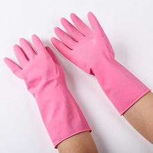 新款喷绒家用清洁手套洗衣洗碗橡胶手套多色防水厨房家务防护手套