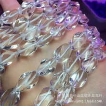 沁佩珠宝批发天然材质白水晶麻花S型半成品 DIY 材料散珠