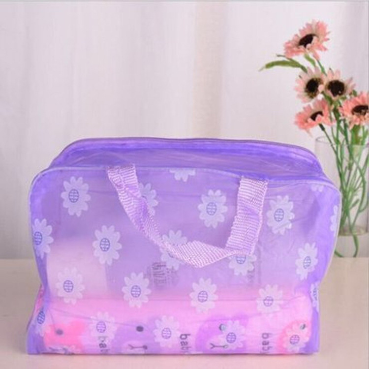 Creative Home Travel Needs Floral Pvc Waterproof Cosmetics Bag Wash and Bath Supplies Storage Bag Wholesale