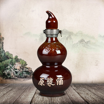 陶瓷葫芦空酒瓶子 1斤装土陶酒瓶 500ml白酒瓶 纯粮原浆酒瓶批发