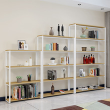 特价多用钢木书架简易落地置物架多层书柜组合壁架铁艺货架展示架