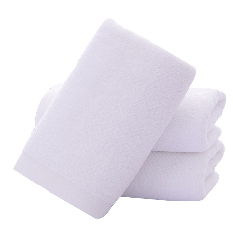 Factory Wholesale Pure Cotton Hotel Towel Hotel Disposable White Towel Beauty Salon Embroidery Logo Absorbent Face Towel