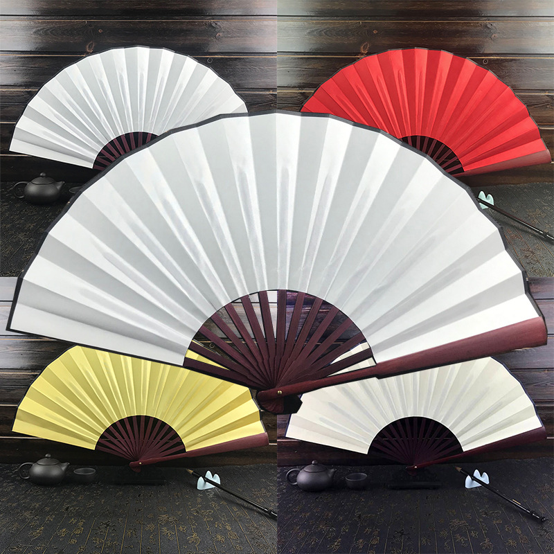 8-Inch 10-Inch Raw Silk Blank Fan Folding Fan Chinese Style for Men and Women Student Drawing Calligraphy and Painting Inscription DIY Fan Wholesale