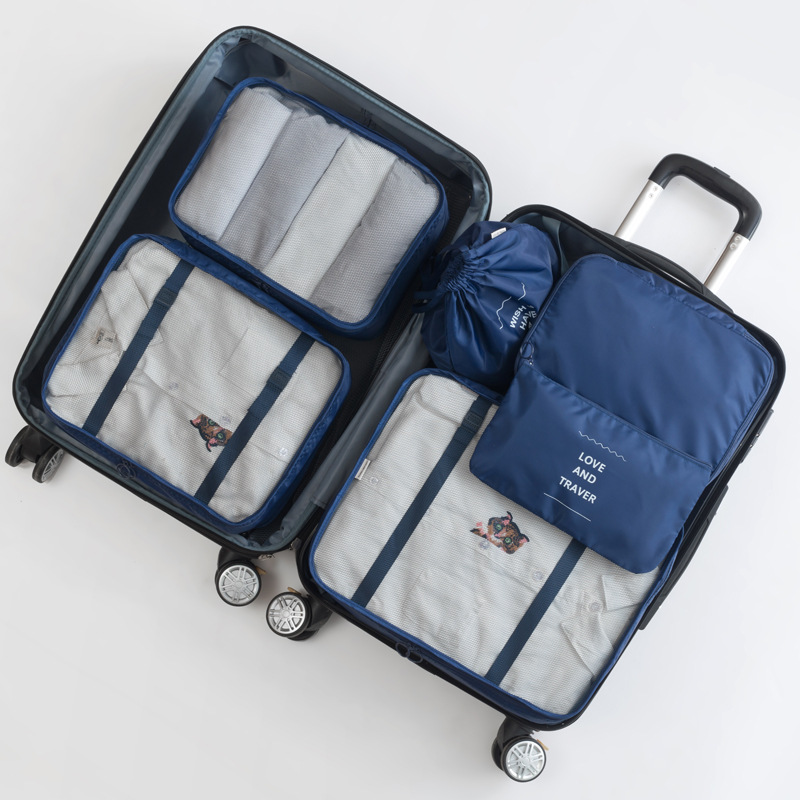 Travel Buggy Bag Eight-Piece Set Clothes Finishing Packing Bag Clothing Storage Bag Travel 6 7 8 Pieces Storage Set