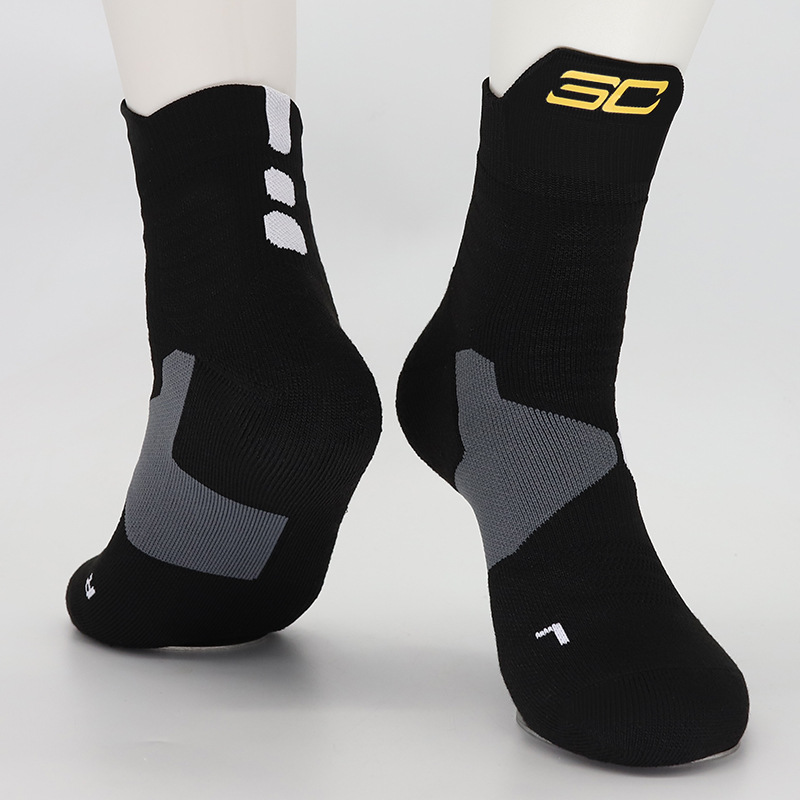 Towel Bottom Star High Top Mid-Calf Length Basketball Socks Children's Elite Socks Competition Training Athletic Socks Factory Direct Supply