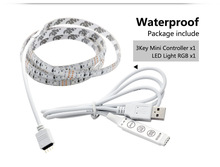 5V USB LED 灯带2835 RGB 白光 暖白 1米 2米套装 低压灯条