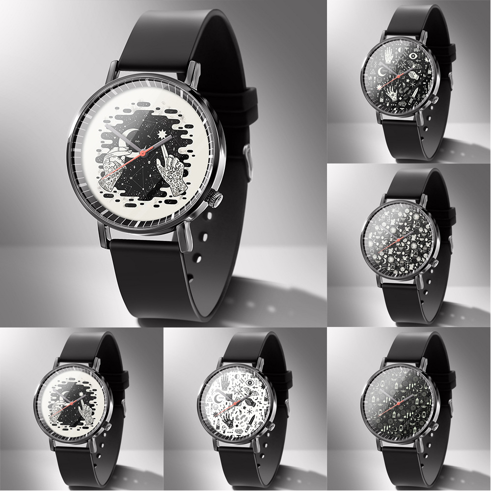 miss white 黑白创意系列学生潮流时尚男士女神手表石英腕表-阿里巴巴