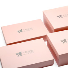 无锡厂家制作设计银器饰品包装盒 粉色正方形新娘头饰礼品包装盒