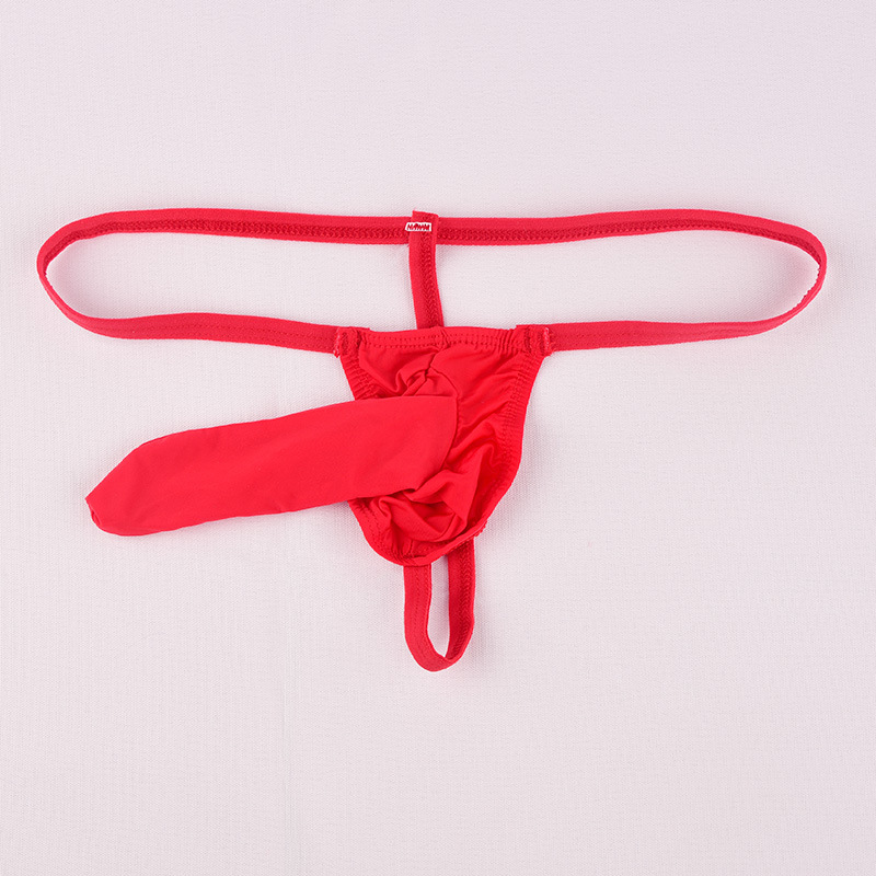 Ye Zimei Aliexpress Sexy Underwear Elephant Pants T-Back Men's Belt Penis Cover Ice Silk T-Shaped Panties Sexy See-through Underwear