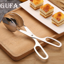 不锈钢食物夹面包夹子8寸10寸 剪刀夹食品夹沙拉夹蛋糕夹厨房工具