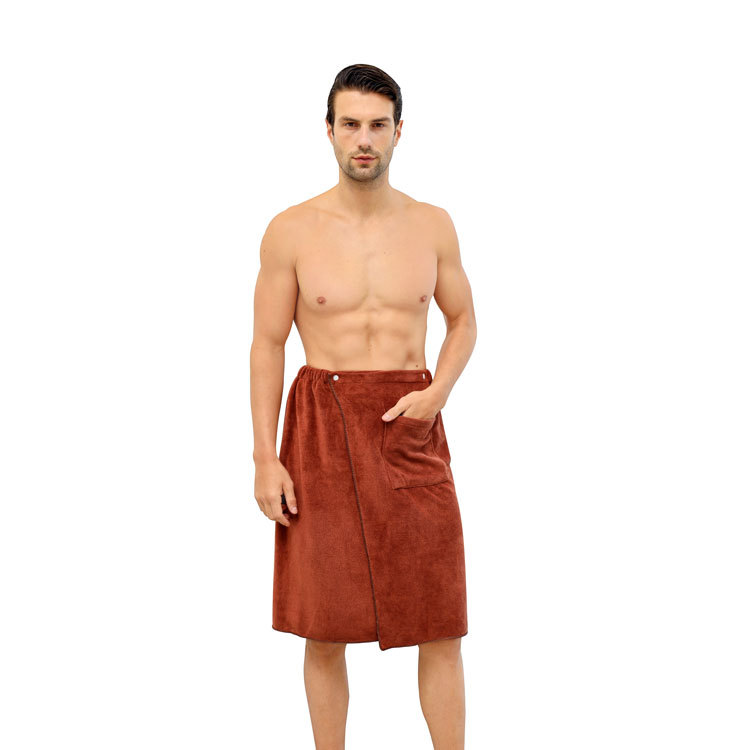 Stall Wholesale Men's Bath Skirt Wearable Bath Towels One Piece Dropshipping Cross-Border Microfiber Towel Quick-Drying Bath Skirt