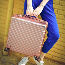 18寸行李箱多功能小型登机箱包商务铝框拉杆箱男女密码17旅行硬箱